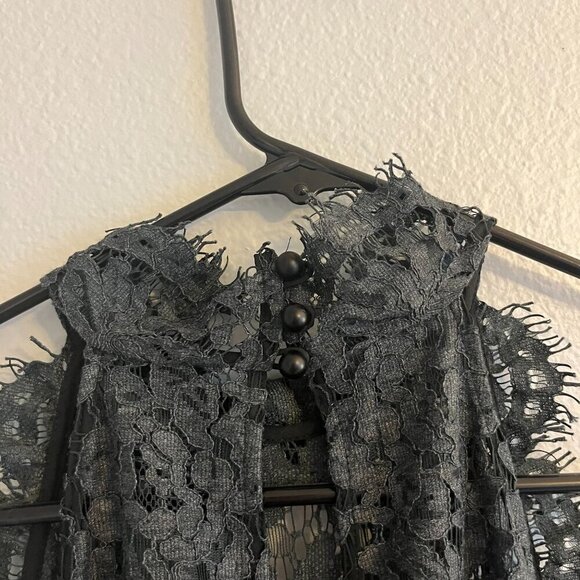 Diane‎ Von Furstenberg DVF Jemmie Lace Romper Grey Melange Size 2 - Picture 15 of 15